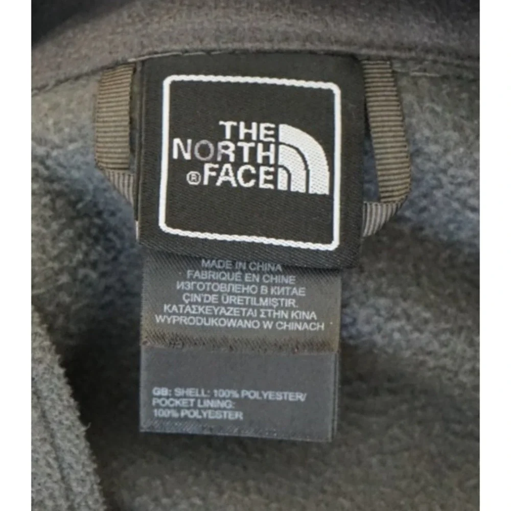 The North Face Men's Full Zip Fleece Jacket Gray Long Sleeve Size Medium‎